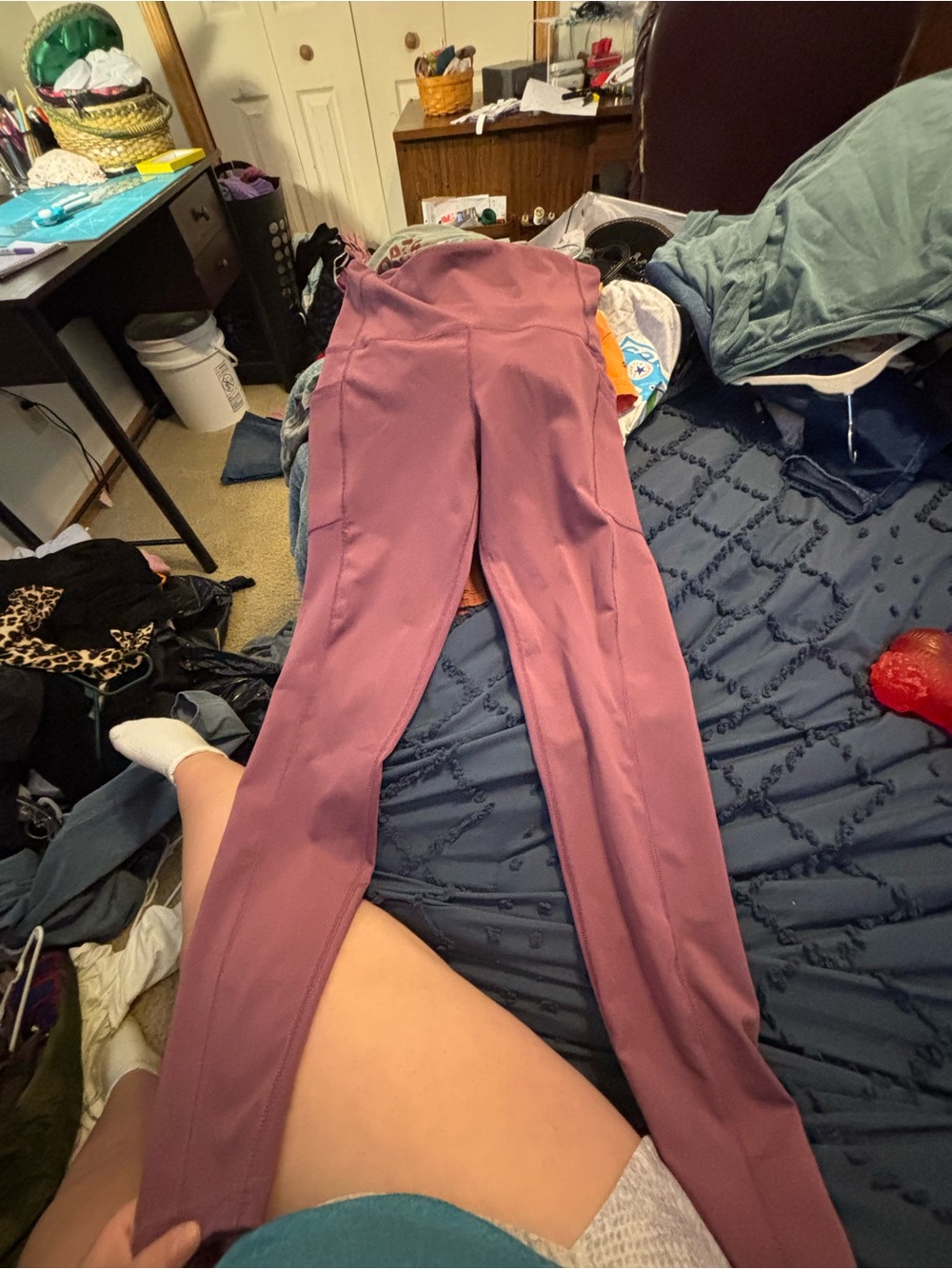 High-Waist Mauve Women’s Stretch Pants